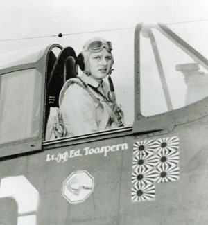 Lt. (jg) Ed Toaspern - World War 2 naval Ace with 7 aerial victories aboard USS Belleau Wood 1945